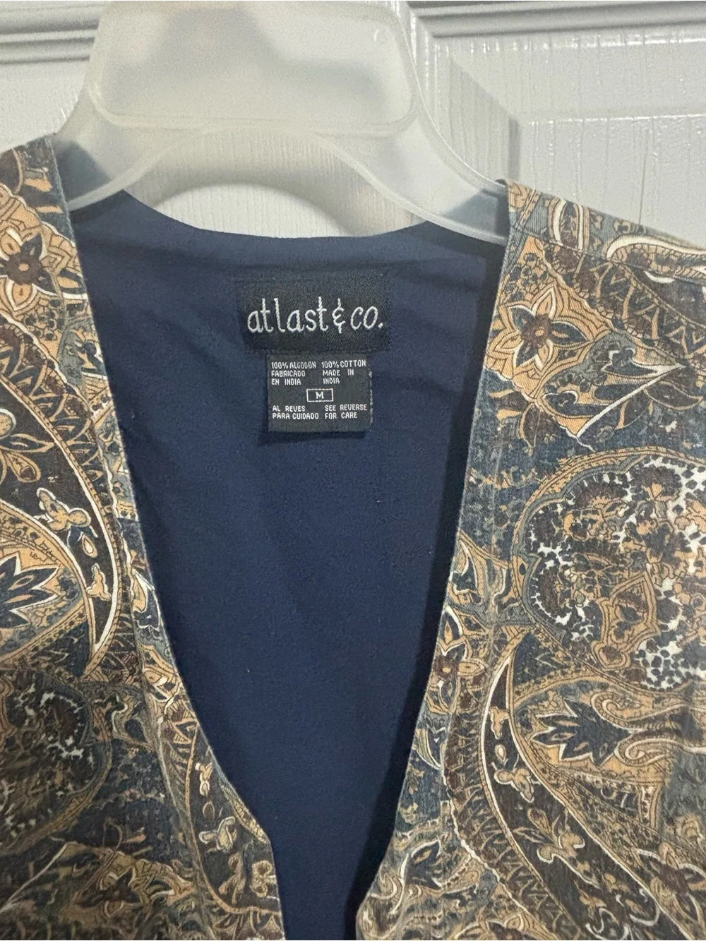 Women’s Vintage Paisley Print Hippie Vest  Ag Last & Company Size Medium